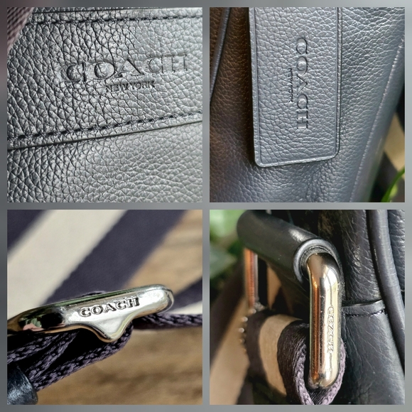 Coach Charles Black Leather Unisex Flight Bag F54782 - Picture 5 of 11